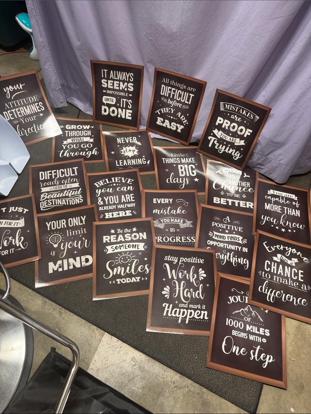 20 Rustic Inspirational Quote Signs - Set of Decorative Wall Art